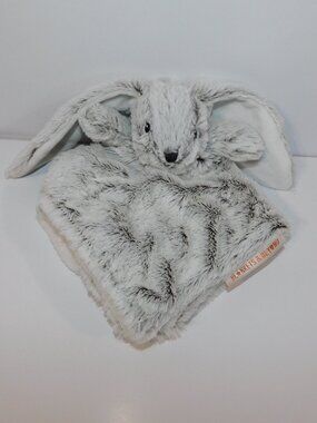 Blankets & Beyond Frosted Gray Bunny Rabbit Security Blanket Baby Lovey Plush